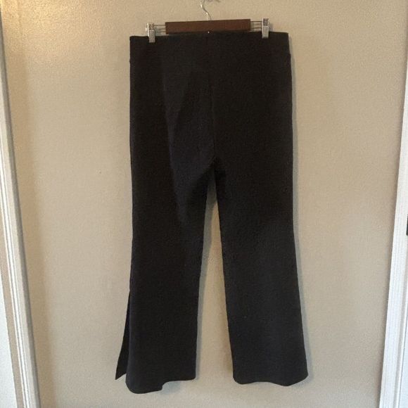 Soft Surroundings Black Perfect Ponte Flared Slit Wide Leg Pants Size Large - Picture 5 of 7